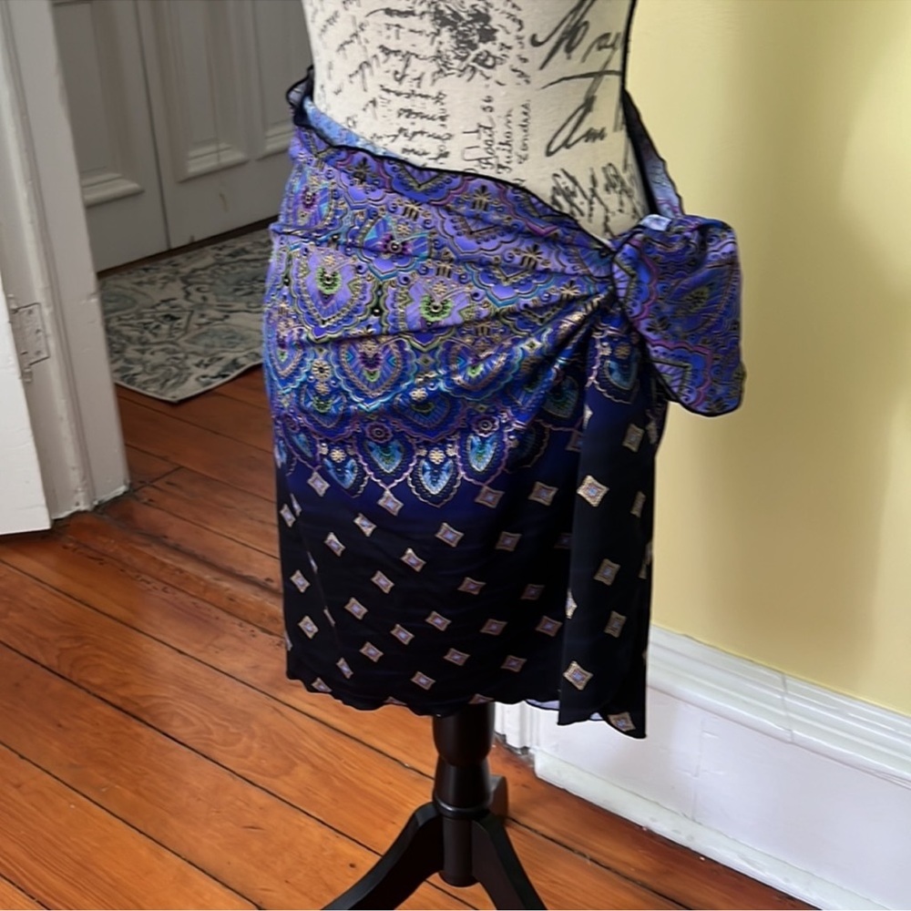 Longitude Womens Swimsuit Cover Up Sarong Wrap Skirt OS